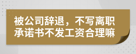 被公司辞退，不写离职承诺书不发工资合理嘛