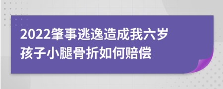 2022肇事逃逸造成我六岁孩子小腿骨折如何赔偿