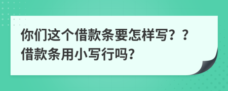 你们这个借款条要怎样写？？借款条用小写行吗？