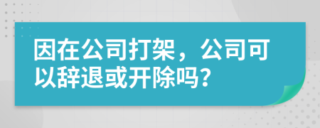 因在公司打架，公司可以辞退或开除吗？