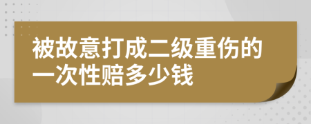 被故意打成二级重伤的一次性赔多少钱