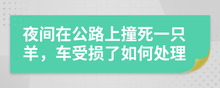 夜间在公路上撞死一只羊，车受损了如何处理