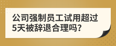 公司强制员工试用超过5天被辞退合理吗？