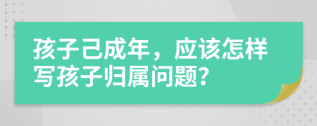 孩子己成年，应该怎样写孩子归属问题？