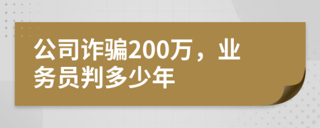 公司诈骗200万，业务员判多少年