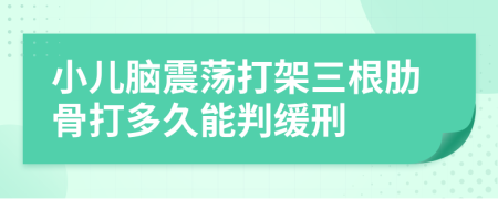 小儿脑震荡打架三根肋骨打多久能判缓刑