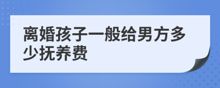 离婚孩子一般给男方多少抚养费