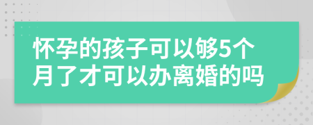 怀孕的孩子可以够5个月了才可以办离婚的吗