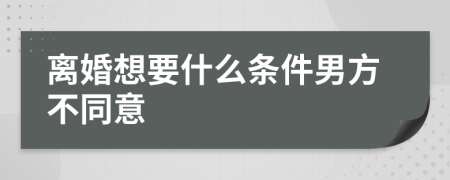 离婚想要什么条件男方不同意