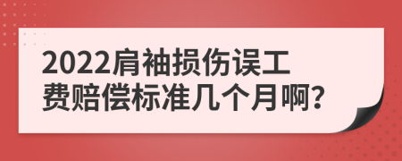 2022肩袖损伤误工费赔偿标准几个月啊？