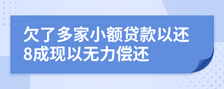 欠了多家小额贷款以还8成现以无力偿还