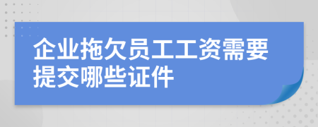 企业拖欠员工工资需要提交哪些证件