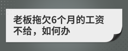 老板拖欠6个月的工资不给，如何办