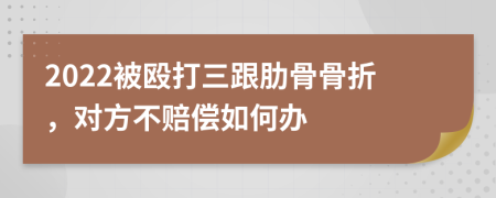 2022被殴打三跟肋骨骨折，对方不赔偿如何办