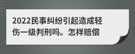 2022民事纠纷引起造成轻伤一级判刑吗。怎样赔偿