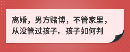 离婚，男方赌博，不管家里，从没管过孩子。孩子如何判
