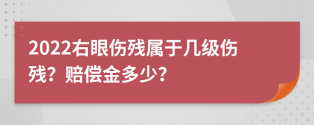 2022右眼伤残属于几级伤残？赔偿金多少？