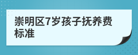 崇明区7岁孩子抚养费标准