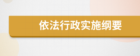 依法行政实施纲要