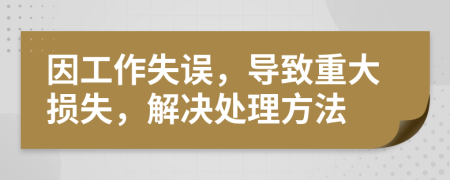 因工作失误，导致重大损失，解决处理方法