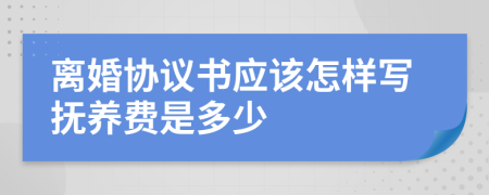 离婚协议书应该怎样写抚养费是多少