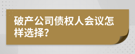 破产公司债权人会议怎样选择？