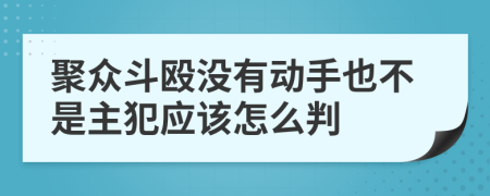 聚众斗殴没有动手也不是主犯应该怎么判