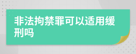 非法拘禁罪可以适用缓刑吗