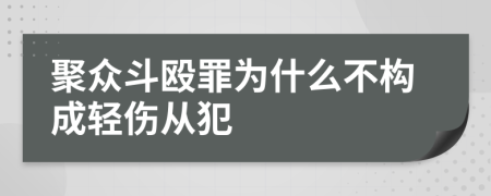 聚众斗殴罪为什么不构成轻伤从犯