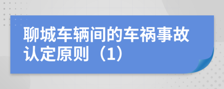 聊城车辆间的车祸事故认定原则（1）