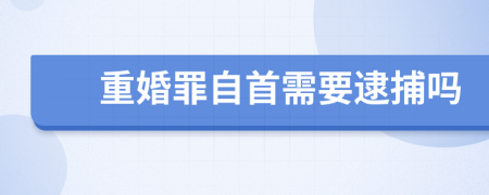 重婚罪自首需要逮捕吗