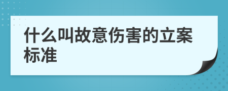 什么叫故意伤害的立案标准