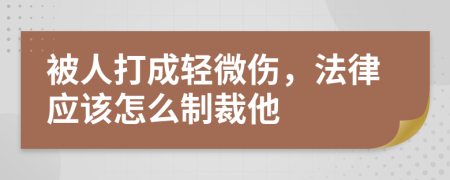 被人打成轻微伤，法律应该怎么制裁他