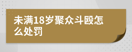 未满18岁聚众斗殴怎么处罚