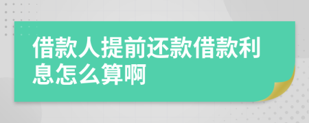 借款人提前还款借款利息怎么算啊