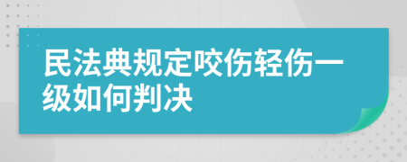 民法典规定咬伤轻伤一级如何判决