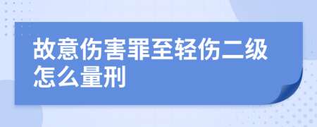 故意伤害罪至轻伤二级怎么量刑