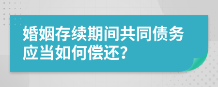 婚姻存续期间共同债务应当如何偿还？