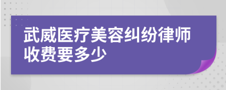 武威医疗美容纠纷律师收费要多少