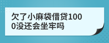 欠了小麻袋借贷1000没还会坐牢吗