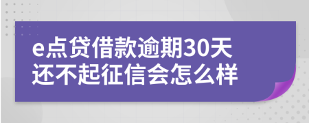 e点贷借款逾期30天还不起征信会怎么样