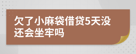 欠了小麻袋借贷5天没还会坐牢吗