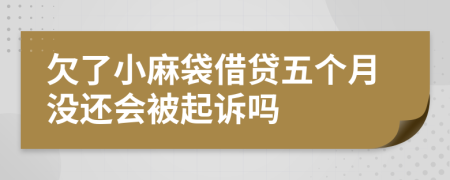 欠了小麻袋借贷五个月没还会被起诉吗