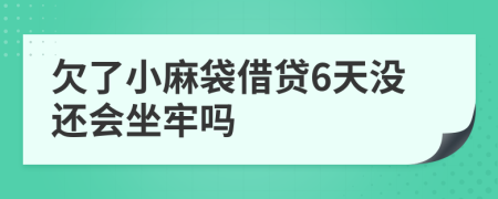 欠了小麻袋借贷6天没还会坐牢吗