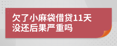 欠了小麻袋借贷11天没还后果严重吗