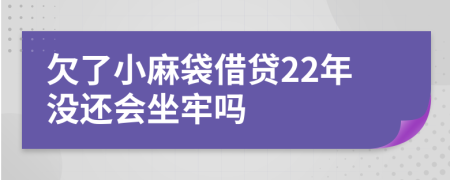 欠了小麻袋借贷22年没还会坐牢吗