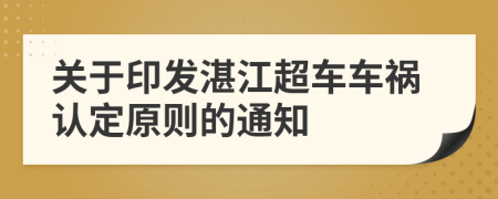 关于印发湛江超车车祸认定原则的通知