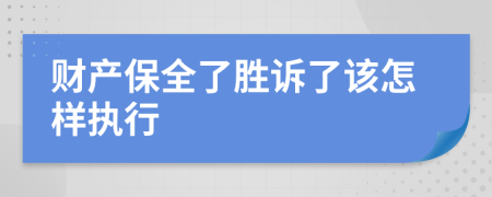 财产保全了胜诉了该怎样执行