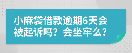 小麻袋借款逾期6天会被起诉吗？会坐牢么？