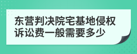 东营判决院宅基地侵权诉讼费一般需要多少